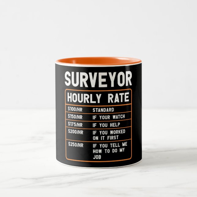 Tasse 2 Couleurs Taux horaire drôle de l'enquêteur (Centre)