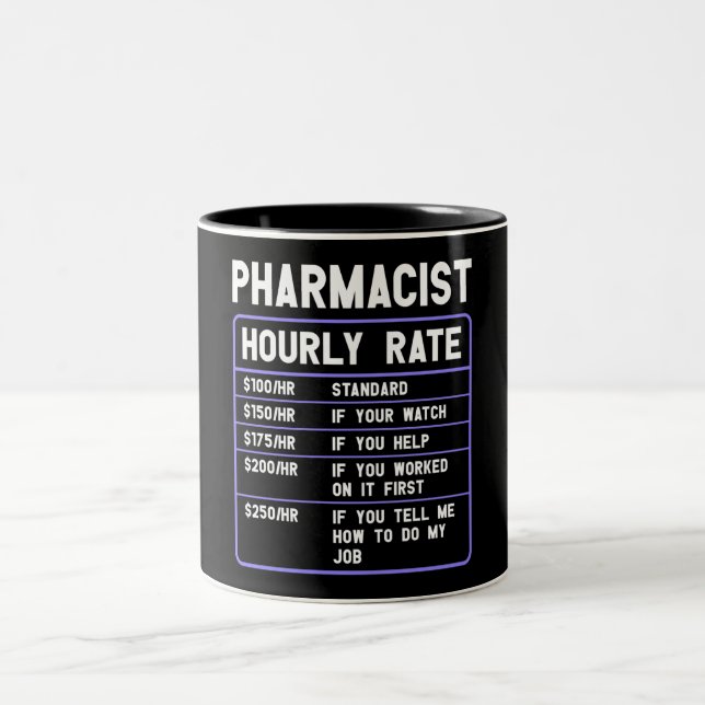 Tasse 2 Couleurs Taux horaire drôle du pharmacien (Centre)