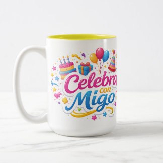Tasse 2 Couleurs Taza de Viaje y de Regalo con Diseño “Celebra Conm