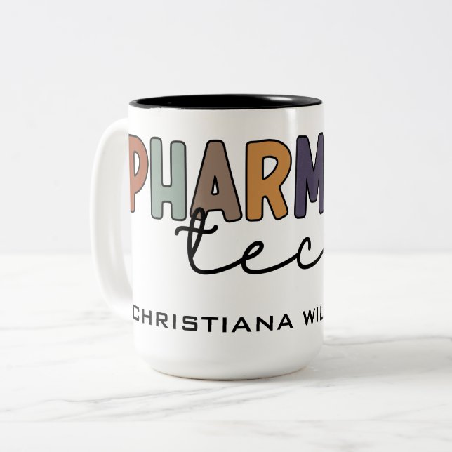 Tasse 2 Couleurs Technicien en pharmacie sur mesure (Devant gauche)