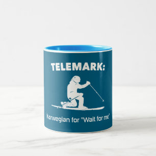 Tasse 2 Couleurs Télémark : Norvégien Pour "Attendre Pour Moi"