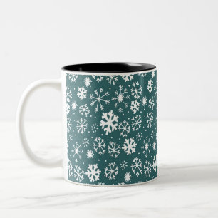Tasse 2 Couleurs Tempête De Neige Dans Le Bleu Aqua