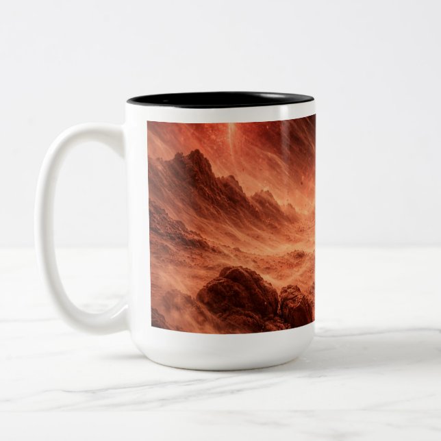 Tasse 2 Couleurs Tempête de sable sur la planète orange (Gauche)