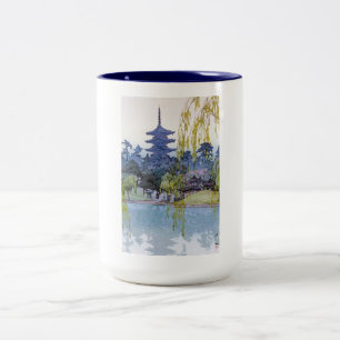 Tasse 2 Couleurs Temple oriental frais de tombeau de lac Yoshida de