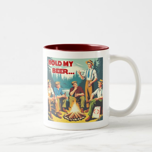 Tasse 2 Couleurs Tenez Mon Camping De Bières (Droit)