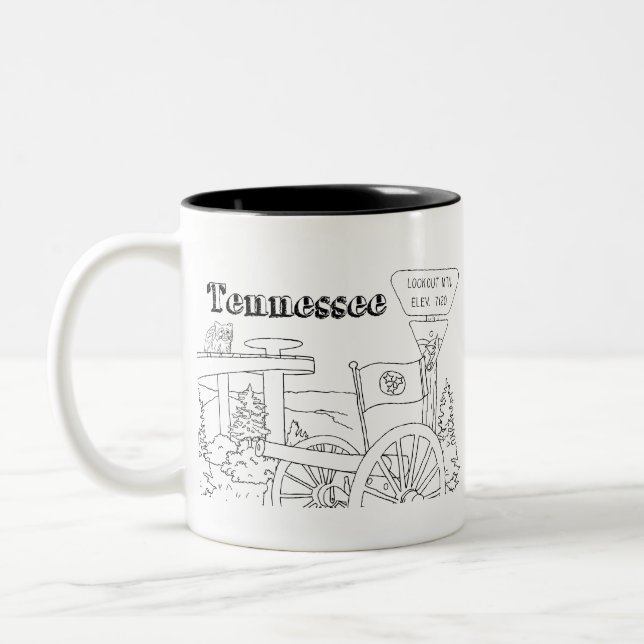 Tasse 2 Couleurs Tennessee Symboles d'État volontaire Images d'État (Gauche)