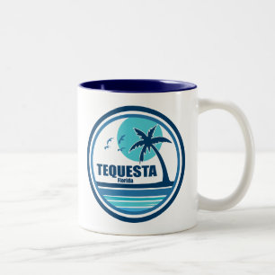 Tasse 2 Couleurs Tequesta Floride Palmier Oiseaux