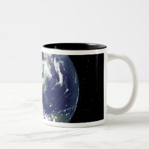 Tasse 2 Couleurs Terre entièrement éclairée centrée sur l'Amérique 