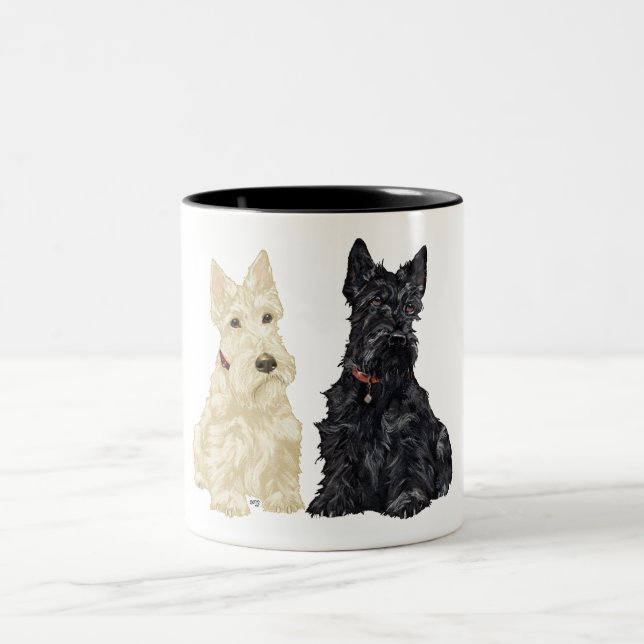 Tasse 2 Couleurs Terriers écossais roux et noirs (Centre)