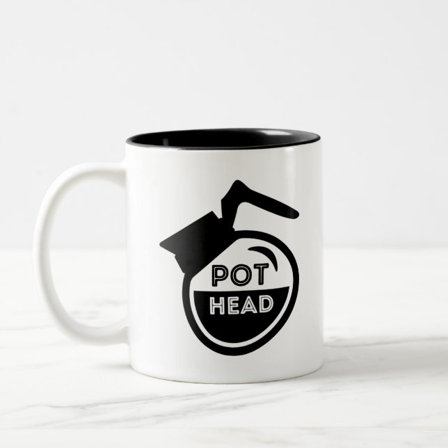 Tasse 2 Couleurs Tête de pot de café (Gauche)
