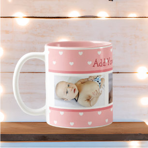 Tasse 2 Couleurs Texte personnalisé et photos cadeau parfait