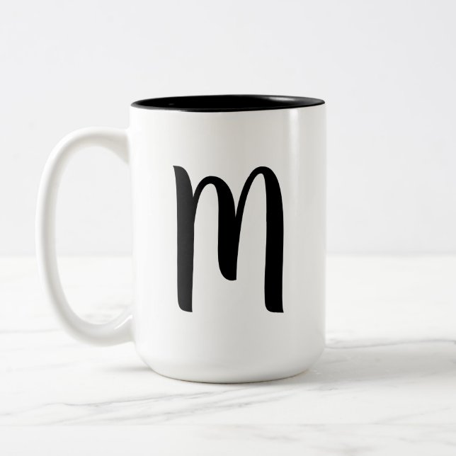Tasse 2 Couleurs TEXTE PERSONNALISÉ Monogrammes Coupes de café (Gauche)