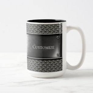 Tasse 2 Couleurs Texture métallique en acier simple personnalisée