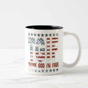 Tasse 2 Couleurs TGIF remercient Dieu que je suis libre