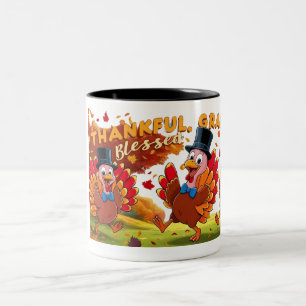 Tasse 2 Couleurs Thanksgiving Avec Des Citations De Gratitude