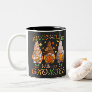 Tasse 2 Couleurs Thanksgiving Avec Mes Gnomies Automne Gnome Automn