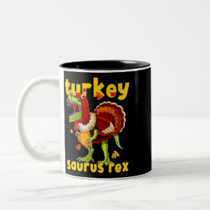 Tasse 2 Couleurs Thanksgiving Turquie Saurus T Rex Pilgrim Dinosaur