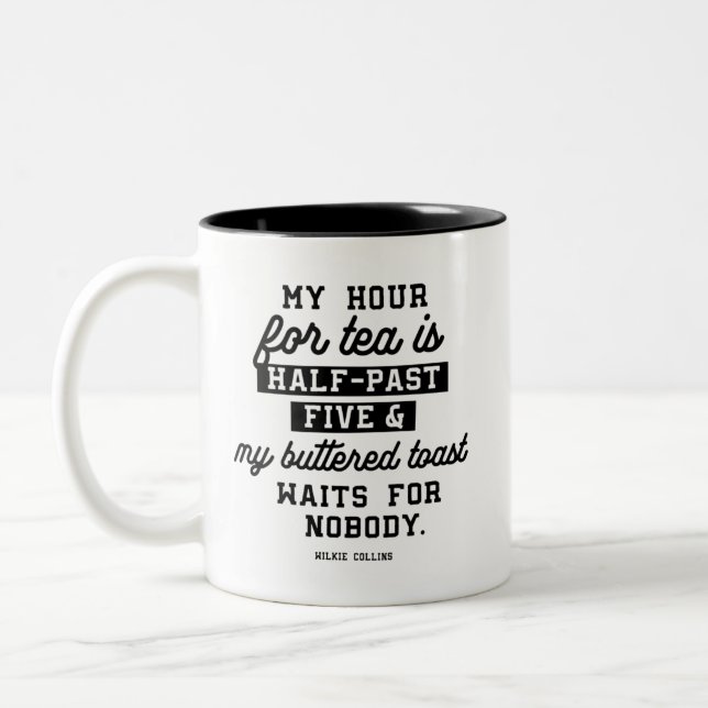 Tasse 2 Couleurs Thé et citations de toasts beurrées (Gauche)