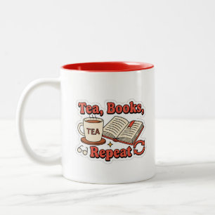 Tasse 2 Couleurs Thé, livres, répéter - amoureux des livres lisant