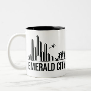 Tasse 2 Couleurs The Wizard of Oz Characters Emerald City Skyline