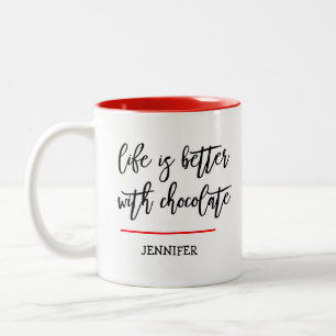 Tasse 2 Couleurs Thème amusant au chocolat