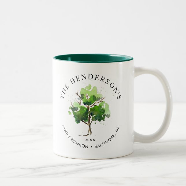 Tasse 2 Couleurs Thème de l'arbre généalogique| Réunion familiale (Droit)