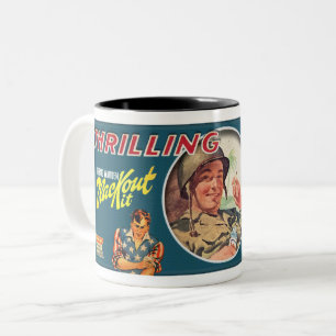 TASSE 2 COULEURS THÈME DE PUBLICITÉ 2ÈME GUERRE MONDIALE VINTAGE