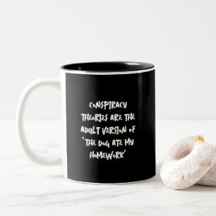 Tasse 2 Couleurs Théories du complot - Le chien a mangé mes devoirs