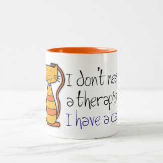 Tasse 2 Couleurs Thérapeute orange de chat tigré