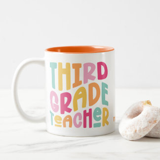 Tasse 2 Couleurs Third Grade Teacher | Colorful Typography Design
