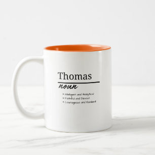 Tasse 2 Couleurs Thomas, Garçon Nom Personnalisé Définition