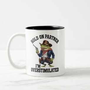 Tasse 2 Couleurs Tiens-toi partenaire je suis cowboy grenouille sur