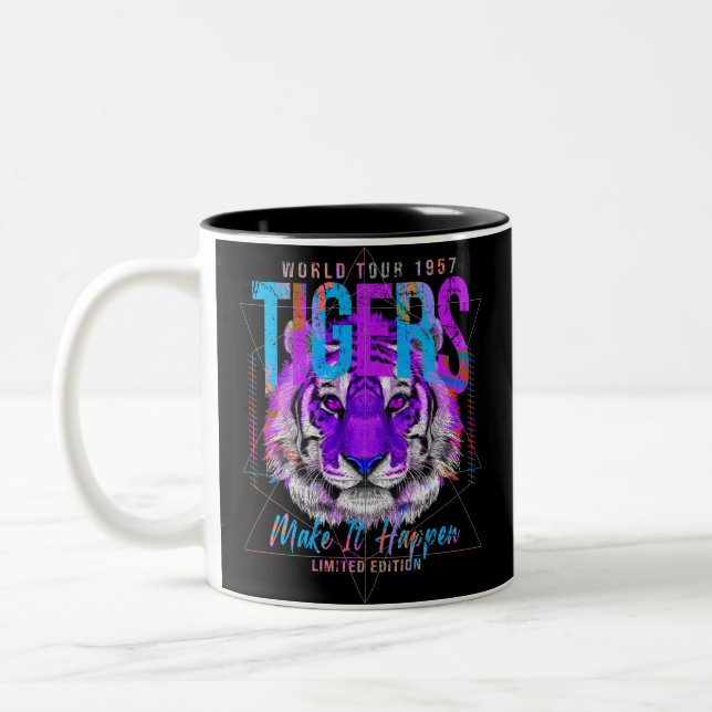 Tasse 2 Couleurs Tiger Face Art (Gauche)
