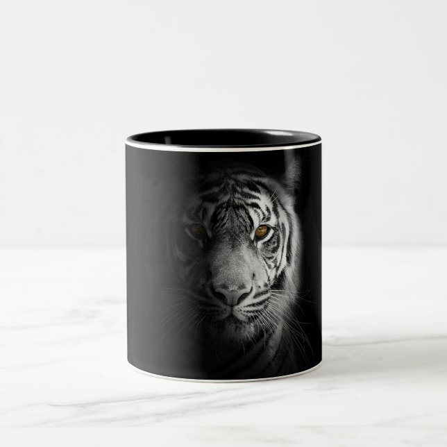Tasse 2 Couleurs Tigre, photo de tigre, stupéfiant, (Centre)