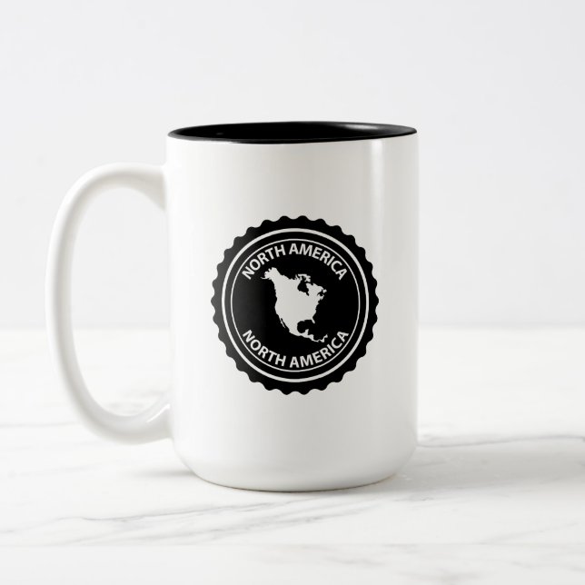 Tasse 2 Couleurs Timbre de l'Amérique du Nord (Gauche)