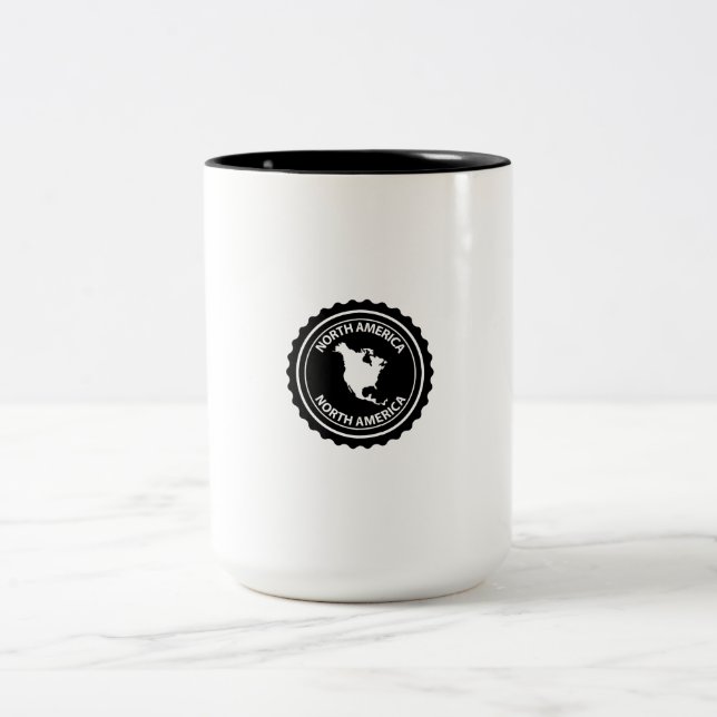 Tasse 2 Couleurs Timbre de l'Amérique du Nord (Centre)