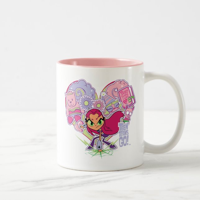 Tasse 2 Couleurs Titans Ados, allez ! | Graphique de pointes cardia (Droit)