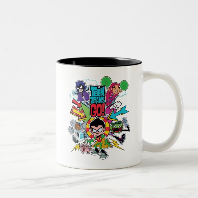 Tasse 2 Couleurs Titans Ados, allez ! | Graphique Flèche d'équipe (Droit)
