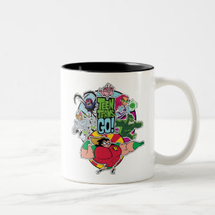 Tasse 2 Couleurs Titans Ados, allez ! Graphique Groupe d'équipes