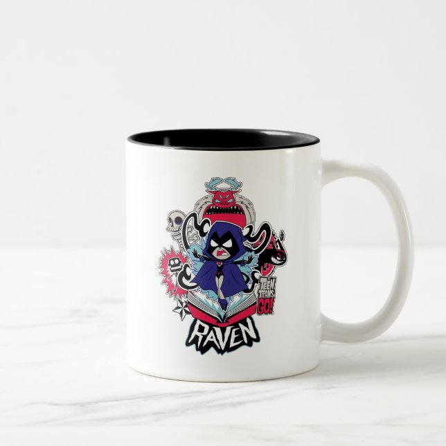 Tasse 2 Couleurs Titans Ados, allez ! | Raven puissance démoniaque  (Droit)