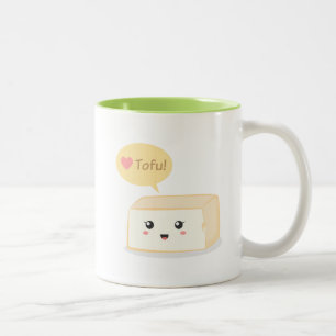 Tasse 2 Couleurs Tofu de Kawaii demandant à des personnes d'aimer