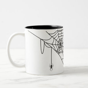 Tasse 2 Couleurs toile noire et araignée, astuce ou traitement, hal