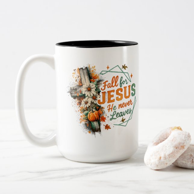 Tasse 2 Couleurs Tombe Pour Jésus... (Avec donut)