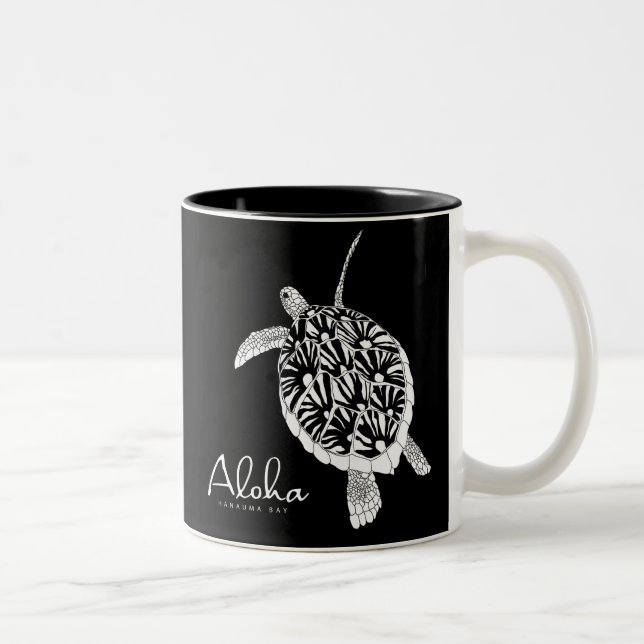 Tasse 2 Couleurs Tortue d'Hawaï Aloha Honu (Droit)