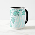 Tortues de mer turquoises d'aquarelle sur les