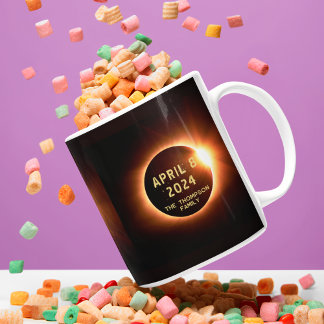 Tasse 2 Couleurs Total Éclipse Solaire 8 avril 2024 Personnalisé