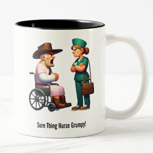 Tasse 2 Couleurs Tough Texas Rancher and Angry Nurse Shodown