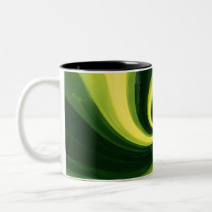 Tasse 2 Couleurs Tourbillons verts et jaunes