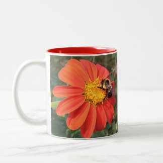Tasse 2 Couleurs Tournesol mexicain et abeille