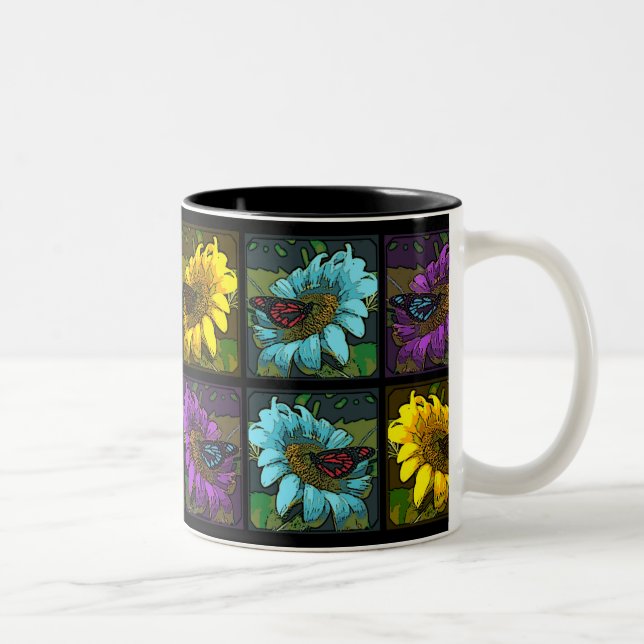 Tasse 2 Couleurs 'Tournesols peints 2' (Droit)